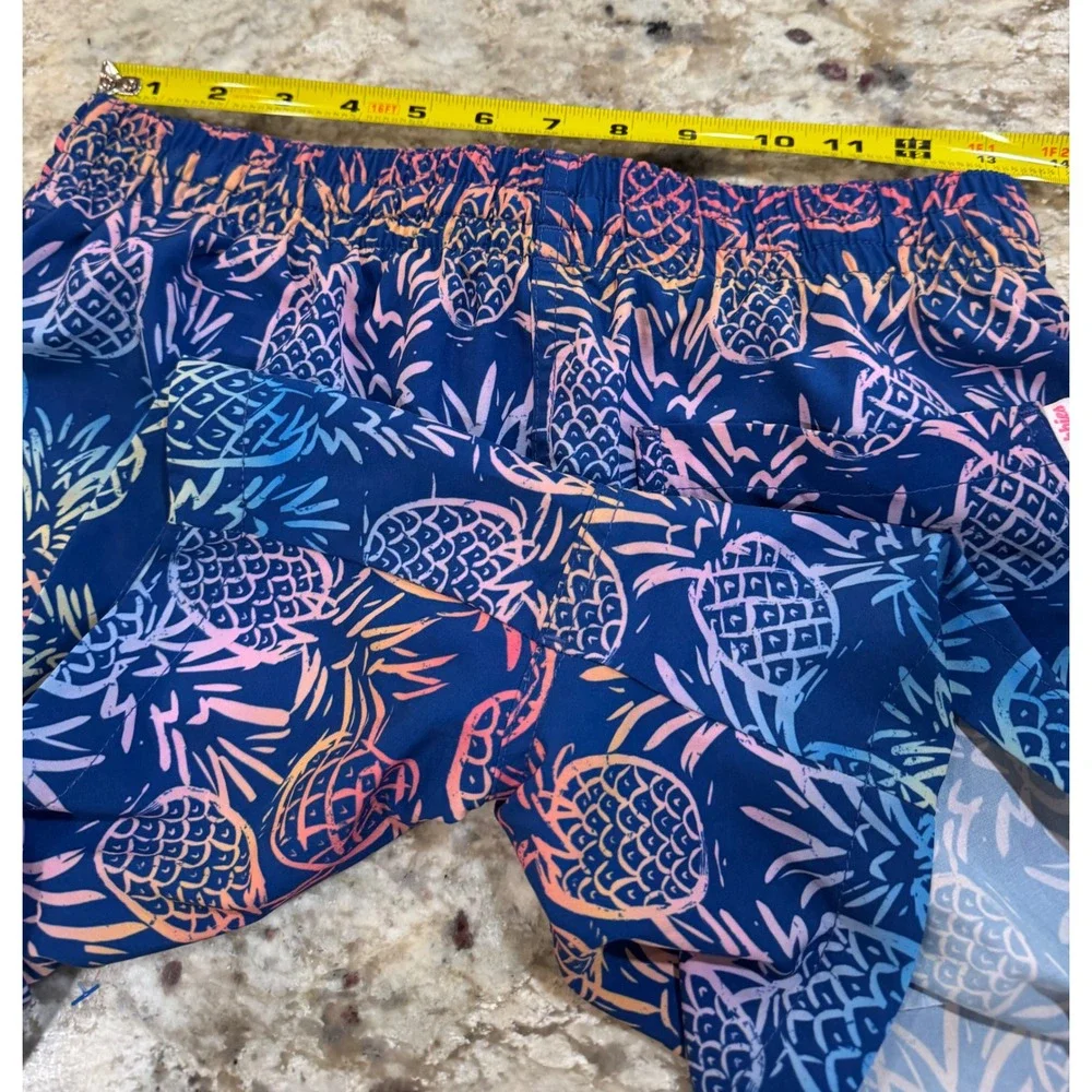 Chubbies Mens Small Swim Trunks Navy Blue Rainbow Pineapple Print 5.5 Inseam